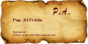 Pap Alfréda névjegykártya